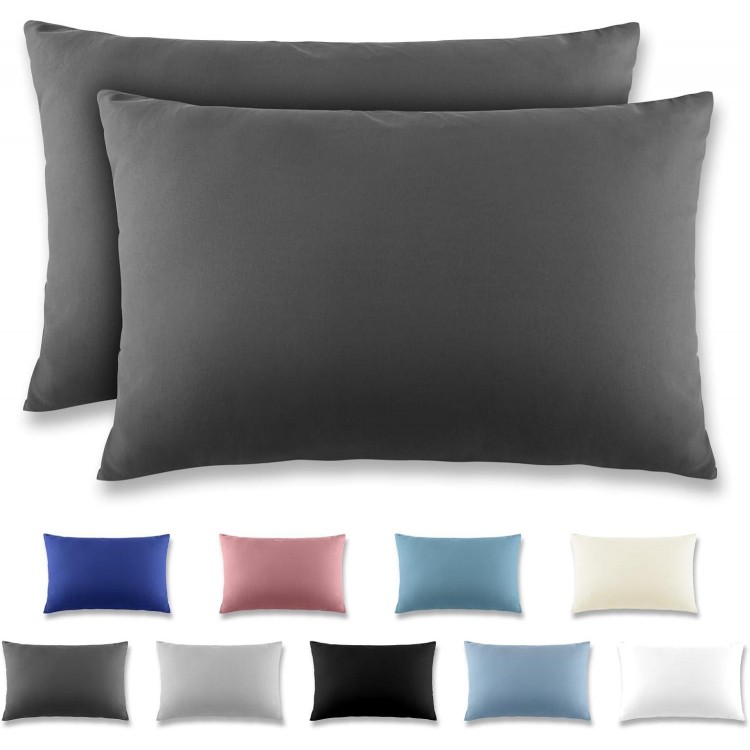 Cushion Cover 50 x 80 cm Set of 2 Pillowcases with Zip - Brushed Microfibre Cushion Cover