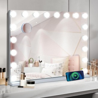 Hollywood Make-Up Mirror with Lighting, 18 LED Lights, Dimmable Cosmetic Mirror