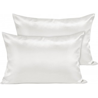 Satin Silk Cushion Cover, 40 x 60 cm, Beige, Set of 2, Super Soft & Smooth Pillowcase