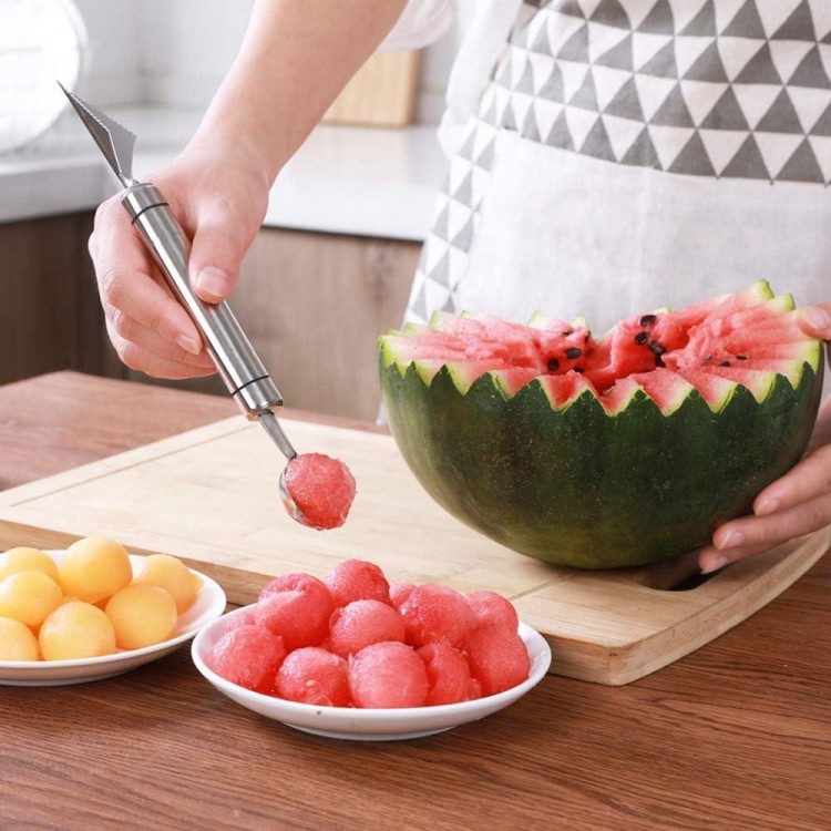 Pack of 2 Melon Spoons Ball Cutters Dual Purpose Melon