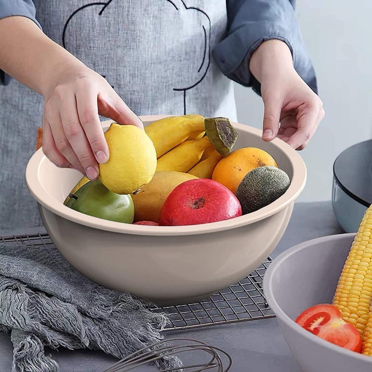  Mixing Bowl, Set of 6, Plastic Nist Salad Bowl with Lid, Bowl with Lid