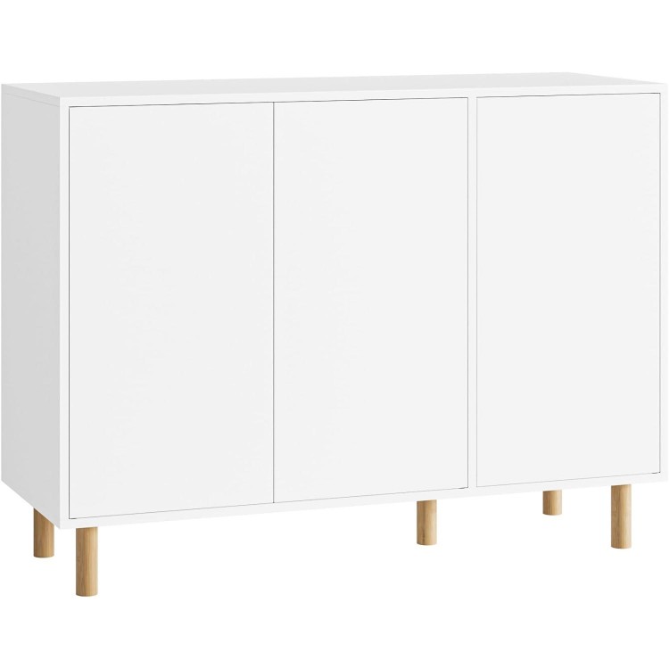 Chest of Drawers with 3 Doors, Sideboard, White, Kitchen Cabinet