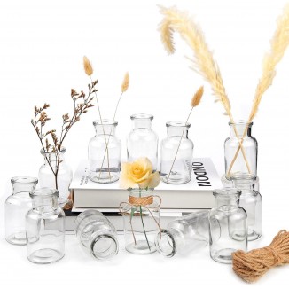 12 STK Kleine Vasen Für Tischdeko, mini Glasvase für Hochzeit, Zuhause, Geburtstage, Feste
