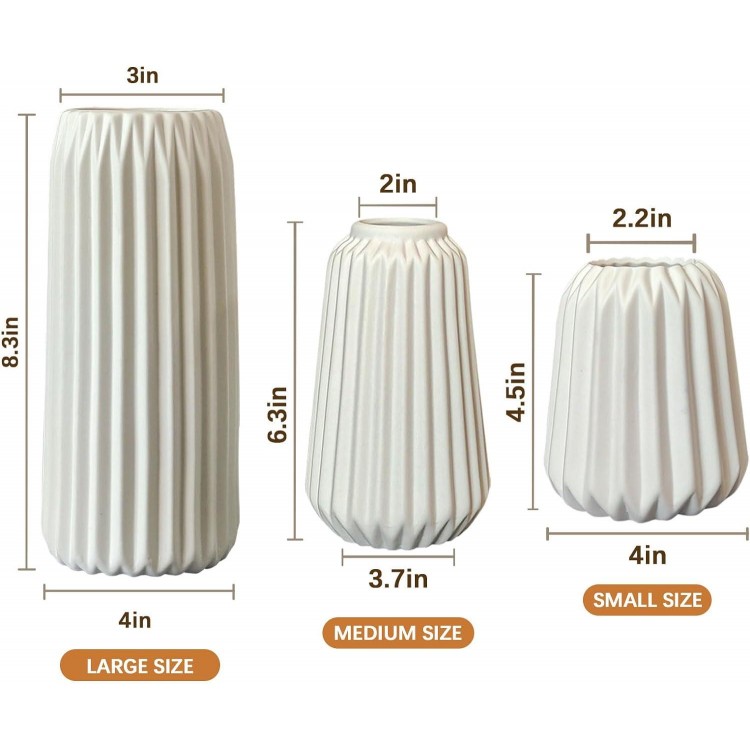 Vases Decorative White Ceramic Vase Set of 3 for Modern Home Decor, Deco Mat Vases