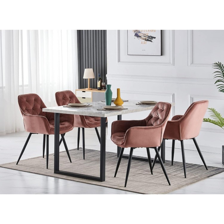 Dining Room Chairs with Thick Velvet Fabric