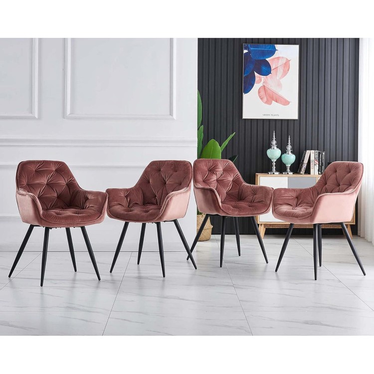 Dining Room Chairs with Thick Velvet Fabric