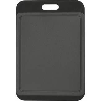 Plastic chopping board with juice grooves and non-slip handles