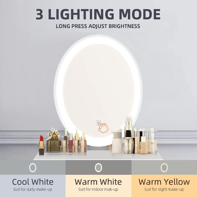 Dressing Table with Lighting, Dressing Table with LED Mirror Chair