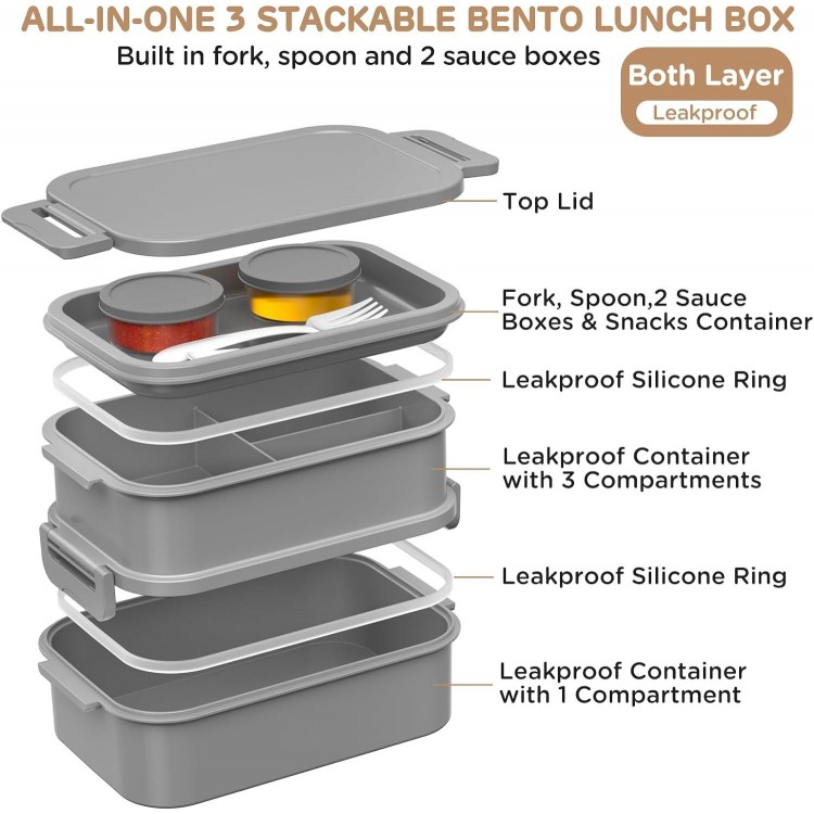 Adult Lunch Box, 2130 ml, Large Volume Bento Box, Leak-Proof Lunch Box