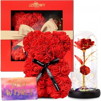Eternal Rose Gifts for Women, Rose Bear