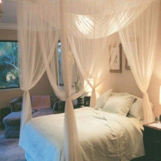 4 Corner Bed Netting Canopy, Mosquito Net Mesh Post Mosquito Net
