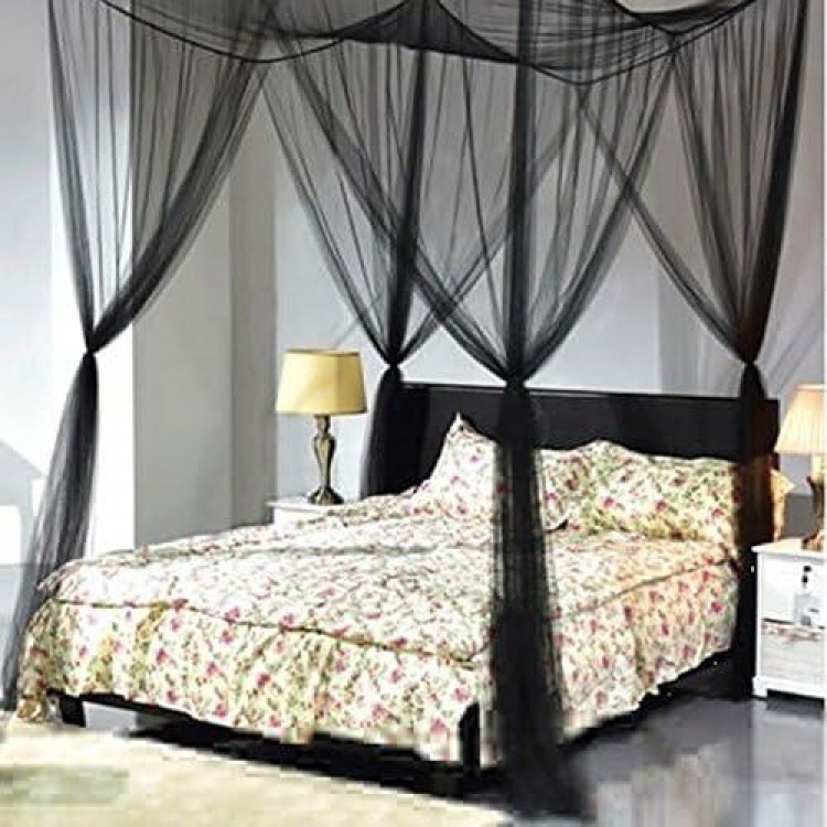 4 Corner Bed Netting Canopy, Mosquito Net Mesh Post Mosquito Net