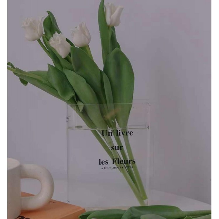 Book Vase, Tulip Vase, Clear Book Vase, Acrylic Book Vases, Clear Book Flower Vase