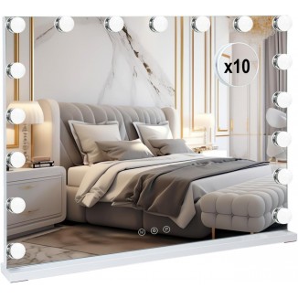 Make-up Mirror with Lighting, 80 x 60 cm, 17 LED Light, Dimmable