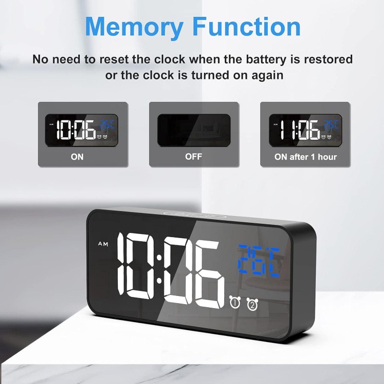 Digital Alarm Clock ,LED Digital Clock with Temperature Display