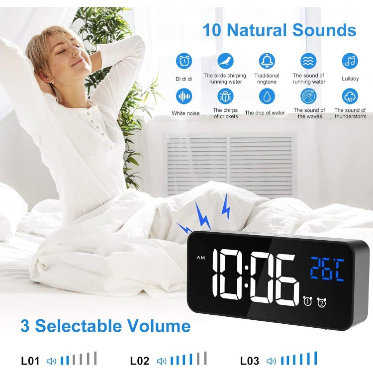 Digital Alarm Clock ,LED Digital Clock with Temperature Display