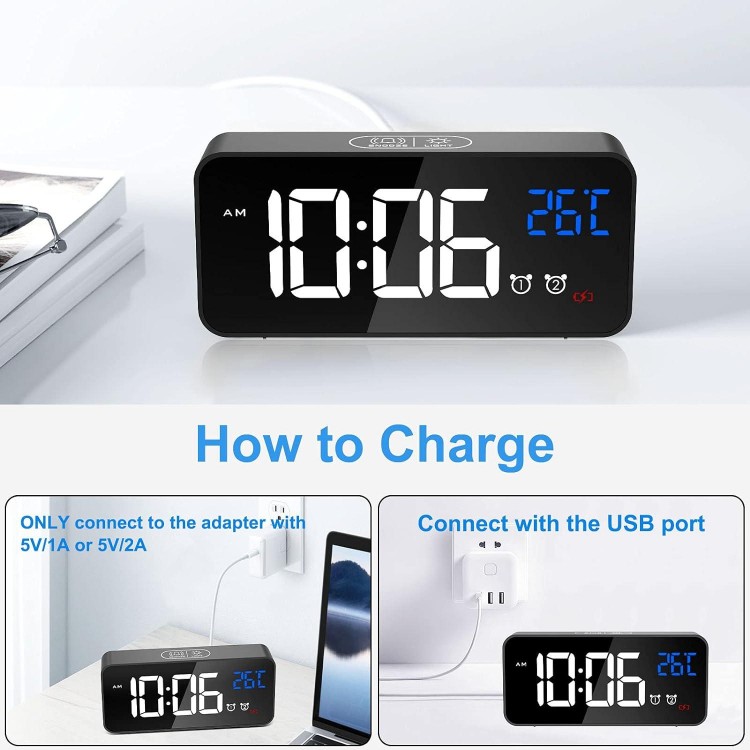 Digital Alarm Clock ,LED Digital Clock with Temperature Display