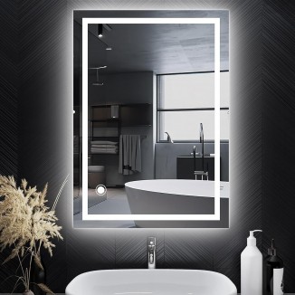 LED Bathroom Mirror with Lighting, 50 x 70 cm, Bathroom Wall Mirror