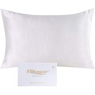 100% Natural Pure Silk Pillowcase for Hair and Skin, 19 Momme on Both Sides