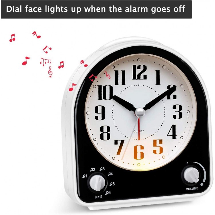 Analogue Alarm Clock with 7 Alarm Tones