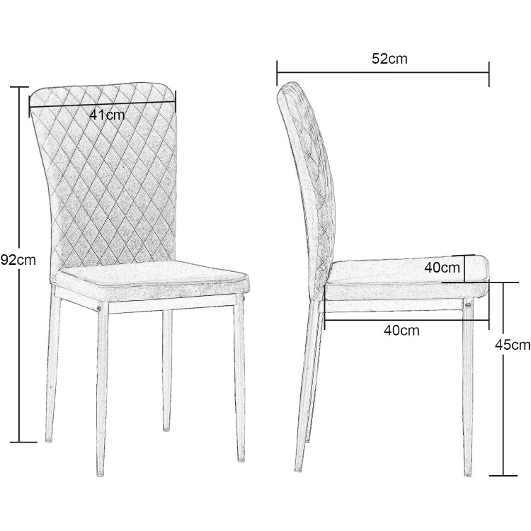 Set of 6 Velvet Dining Chairs with Velvet Cover