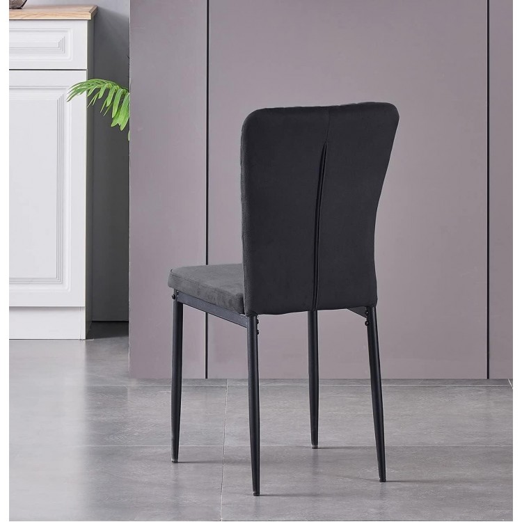 Set of 6 Velvet Dining Chairs with Velvet Cover