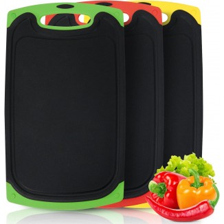Chopping Board Set Of 3  Plastic Chopping Board With Juice Grooves