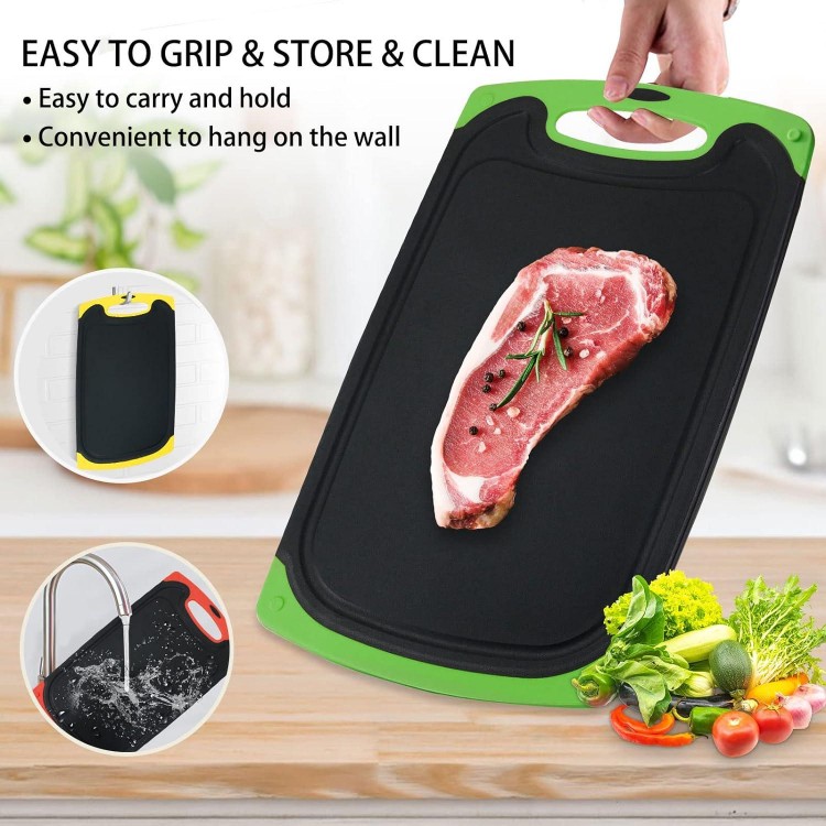 Chopping Board Set Of 3  Plastic Chopping Board With Juice Grooves