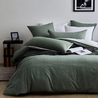 Mildly Bed Linen Set, 100% Washed Cotton with Linen-Like Feel