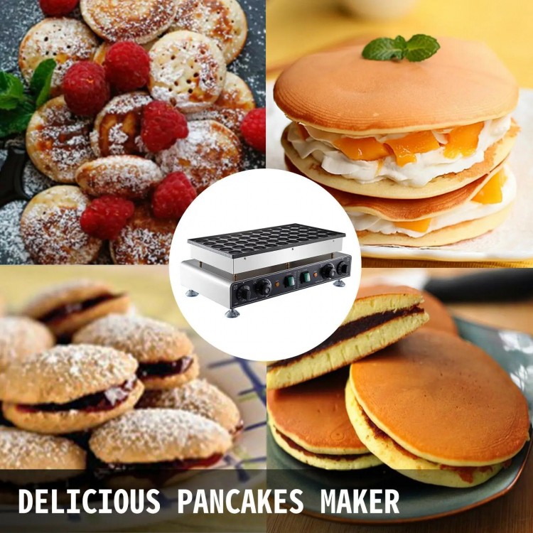 VEVOR Electric Waffle Maker 50PCS Mini Dutch Pancake Maker Dorayaki Ma