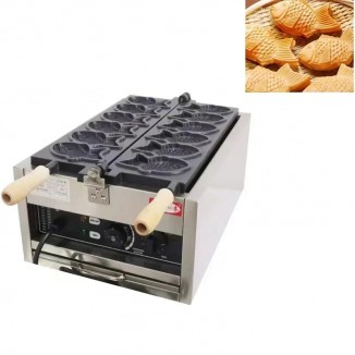 Taiyaki Maker Fish Waffle Machine Fish Cake Baking Machine 6 Pcs Red B