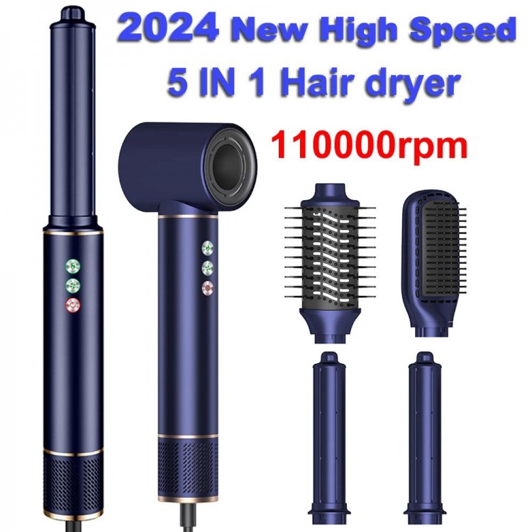 110000rpm Professinal Leafless Negative Ion 5 in 1 Hair Dryer High Spe