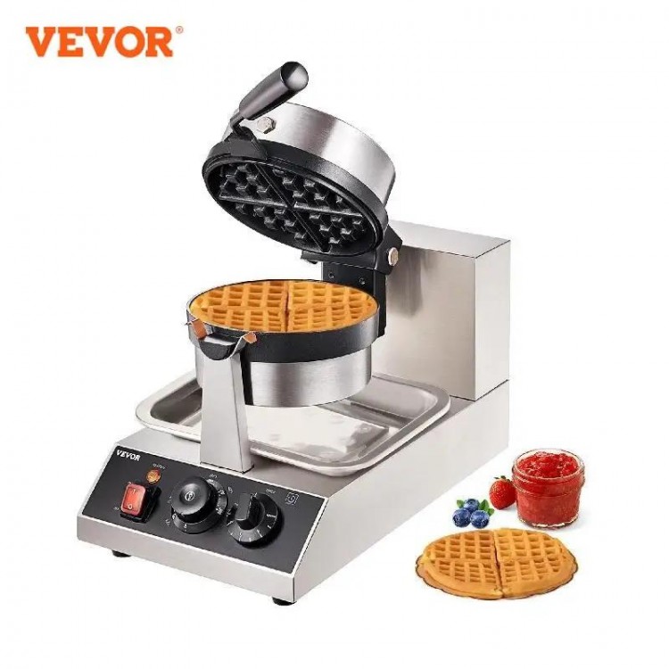 VEVOR Electric Waffle Maker Round Waffle Iron Non-Stick Waffle Baker M