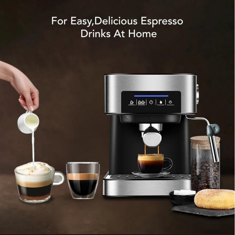 BioloMix 20 Bar Italian Type Espresso Coffee Maker Machine with Milk F