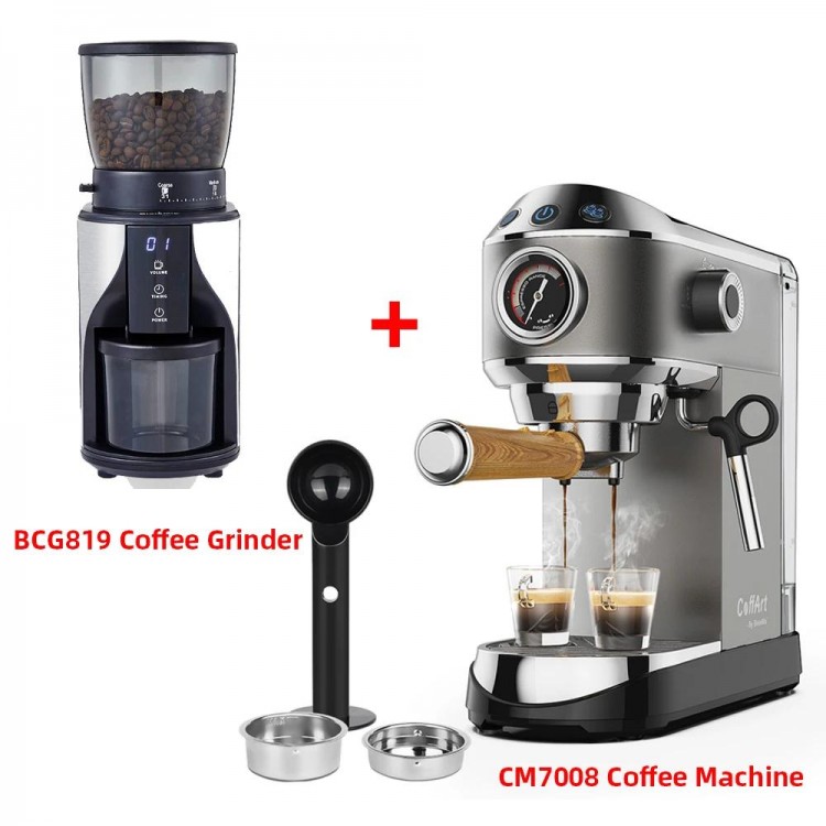 BioloMix 20 Bar Semi Automatic Coffee Machine, with Milk Steam Frother