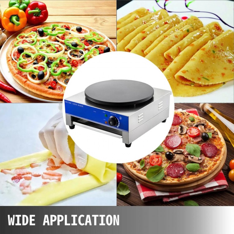 VEVOR Electric Crepe Maker Pancake Machine Non-Stick for Making Crepes