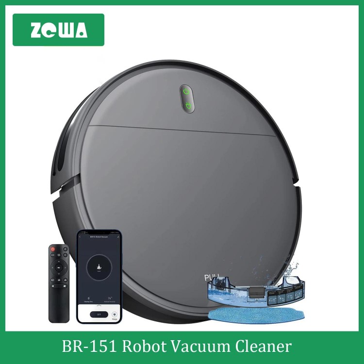 ZCWA BR151 Robot Vacuum Cleaner Auto Charging 6000Pa Power App Control