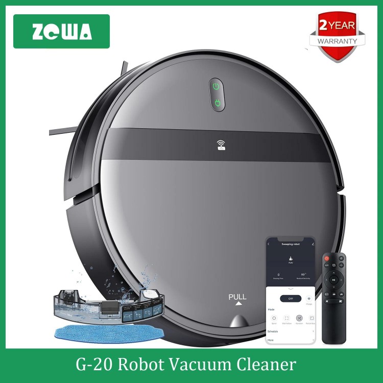ZCWA G20Robot Vacuum Cleaner Auto Charging 6000Pa Power App Control Wa