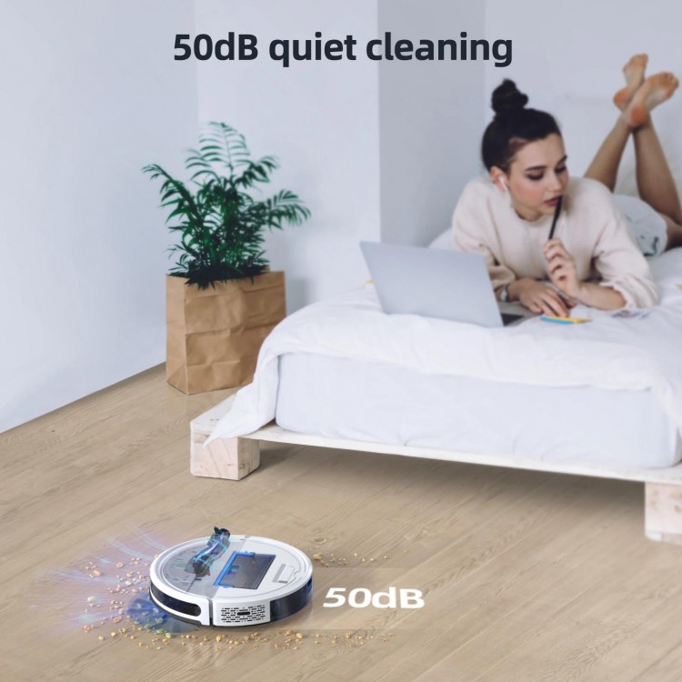 G20 Robot Vacuum Cleaner Sweep and Wet Mopping Floors&Carpet Run Auto