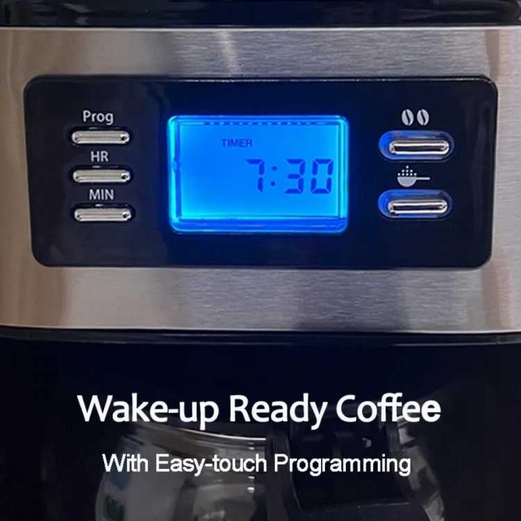 2 In1 Coffee Maker Kitchen Automatic Coffee Machines Drip LED-Display