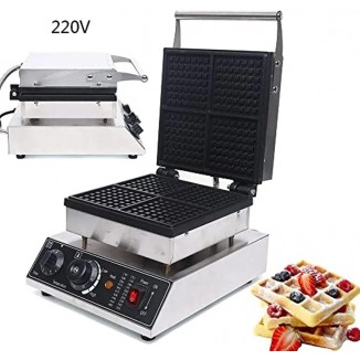 220V Commercial Waffle Maker 4Pcs Nonstick 1750W Electric Machine