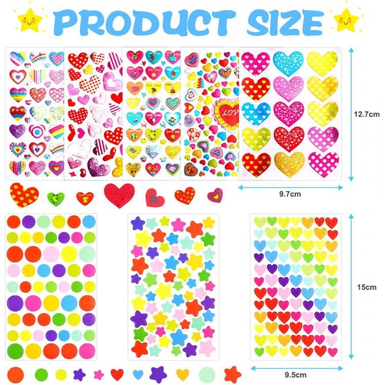 3D Stickers for Children, 27 Different Stickers