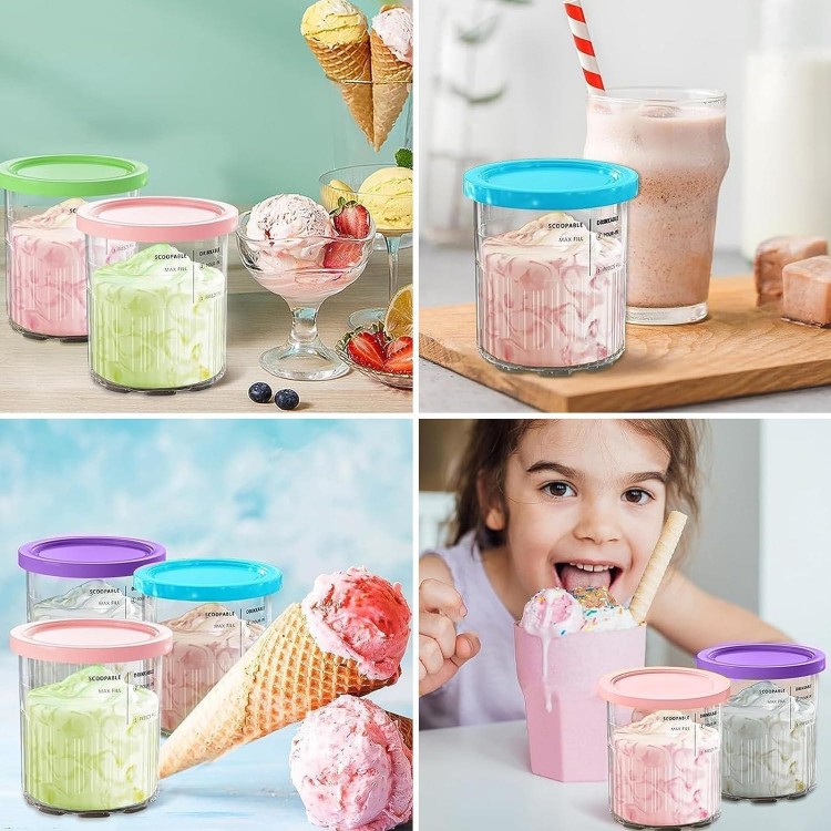 Eisbehälter für Speiseeis,4er-Set Ice Cream Pints Beche