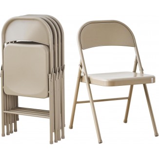 Set of 4 Metal Folding Chairs, Space-Saving Guest Chairs