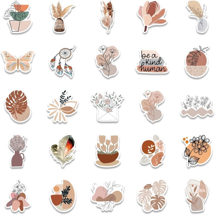 Vintage Sticker Aesthetic Stickers, 50 Pieces Stickers Aesthetic