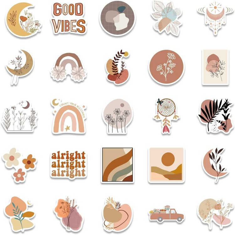 Vintage Sticker Aesthetic Stickers, 50 Pieces Stickers Aesthetic