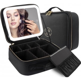 Makeup Bag with Mirror and Light, Single