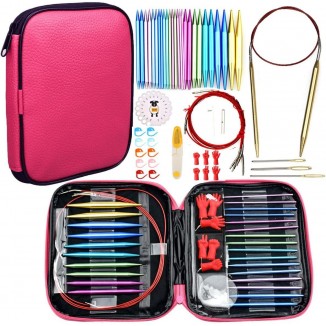 57pcs Aluminium Circular Knitting Needles Set with