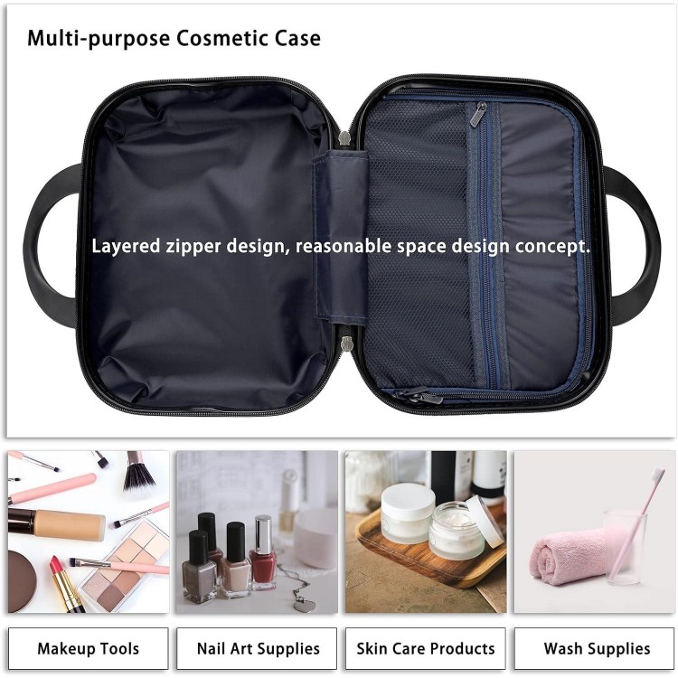 Cosmetic Case with Handle, Toiletry Bag, Handpack, Cosmetic Bag