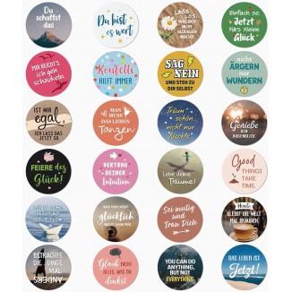 A Pack of 120 4 cm Sayings Stickers Colourful Stickers
